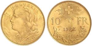 10 Franc 瑞士 金 