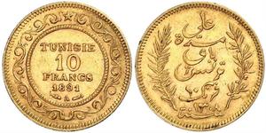 10 Franc 突尼西亞 金 