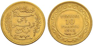 10 Franc 突尼西亞 金 