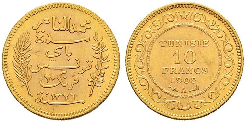 10 Franc 突尼西亞 金 