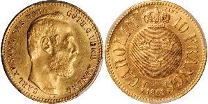 10 Franc / 1 Carolin Suède Or Oscar II de Suède (1829-1907)