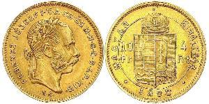 10 Franc / 4 Forint Österreich-Ungarn (1867-1918) Gold Franz Joseph I (1830 - 1916)