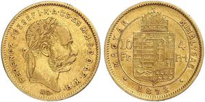 10 Franc / 4 Forint Impero austro-ungarico (1867-1918) Oro Franz Joseph I (1830 - 1916)