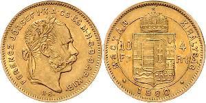 10 Franc / 4 Forint 奥匈帝国 (1867 - 1918) 金 弗朗茨·约瑟夫一世 (1830 - 1916)