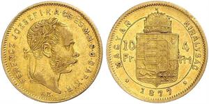 10 Franc / 4 Forint 奥匈帝国 (1867 - 1918) 金 弗朗茨·约瑟夫一世 (1830 - 1916)