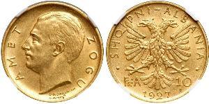 10 Franga Ari Албанія Золото Zog I, Skanderbeg III of Albania