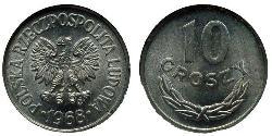10 Grosh Volksrepublik Polen (1952-1990) Aluminium 