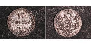 10 Grosh Empire russe (1720-1917) / Royaume du Congrès (1815-1915) Argent Nicolas I (1796-1855)