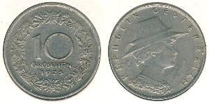 10 Grosh Prima repubblica austriaca (1918-1934) Rame/Nichel 