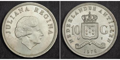 10 Gulden Antille Olandesi (1954 – 2010) Argento Juliana of the Netherlands (1909 – 2004)