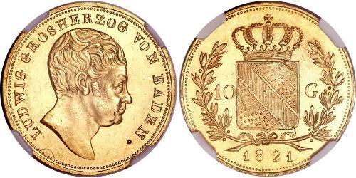 10 Gulden Grand Duchy of Baden (1806-1918) Gold Ludwig I. (Baden)(1763 - 1830)