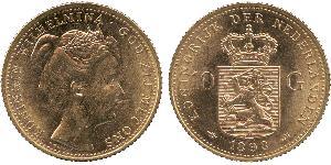 10 Gulden Kingdom of the Netherlands (1815 - ) Gold Wilhelmina of the Netherlands (1880 - 1962)