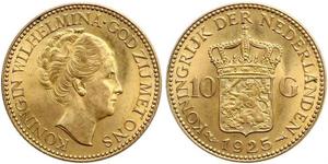 10 Gulden Königreich der Niederlande (1815 - ) Gold Wilhelmina (Niederlande)(1880 - 1962)