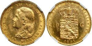 10 Gulden Königreich der Niederlande (1815 - ) Gold Wilhelmina (Niederlande)(1880 - 1962)