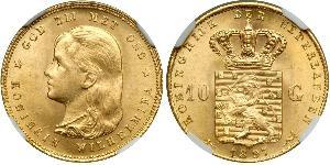10 Gulden Königreich der Niederlande (1815 - ) Gold Wilhelmina (Niederlande)(1880 - 1962)