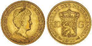 10 Gulden Royaume des Pays-Bas (1815 - ) Or Wilhelmine (reine des Pays-Bas)(1880 - 1962)
