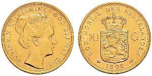 10 Gulden Royaume des Pays-Bas (1815 - ) Or Wilhelmine (reine des Pays-Bas)(1880 - 1962)