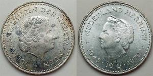 10 Gulden Königreich der Niederlande (1815 - ) Silber Juliana of the Netherlands (1909 – 2004)
