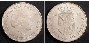 10 Gulden Niederlande Silber Juliana of the Netherlands (1909 – 2004)