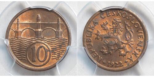 10 Haleru Tchécoslovaquie  (1918-1992) Bronze 