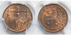 10 Haleru Tschechoslowakei  (1918-1992) Bronze 