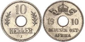 10 Heller German East Africa (1885-1919) Copper/Nickel 