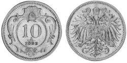 10 Heller Austria-Hungary (1867-1918) Nickel Franz Joseph I (1830 - 1916)