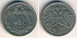 10 Heller Imperio austrohúngaro (1867-1918) Níquel/Cobre 
