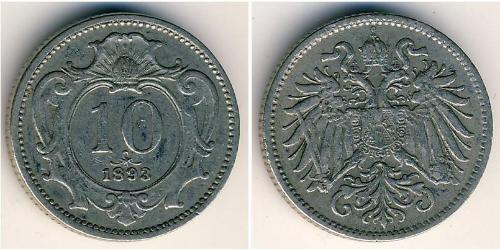 10 Heller Imperio austrohúngaro (1867-1918) Níquel/Cobre 