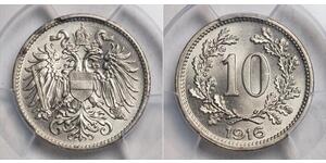10 Heller Impero austro-ungarico (1867-1918) Rame/Zinco/Nichel Franz Joseph I (1830 - 1916)