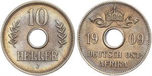 10 Heller German East Africa (1885-1919) 銅/镍 