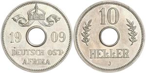 10 Heller German East Africa (1885-1919) 銅/镍 