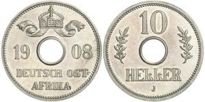 10 Heller German East Africa (1885-1919) 銅/镍 