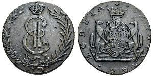 10 Kopeck 俄罗斯帝国 (1721 - 1917) 銅 叶卡捷琳娜二世 (1729-1796)