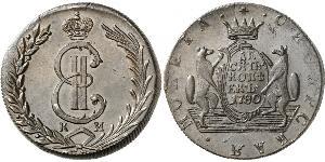10 Kopeck 俄罗斯帝国 (1721 - 1917) 銅 叶卡捷琳娜二世 (1729-1796)
