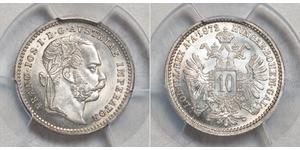 10 Kreuzer Autriche-Hongrie (1867-1918) Argent Franz Joseph I (1830 - 1916)