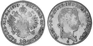10 Kreuzer Impero austriaco (1804-1867) Argento 