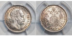 10 Kreuzer Impero austro-ungarico (1867-1918) Argento Franz Joseph I (1830 - 1916)