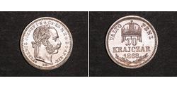 10 Kreuzer Imperio austrohúngaro (1867-1918) Plata Franz Joseph I (1830 - 1916)