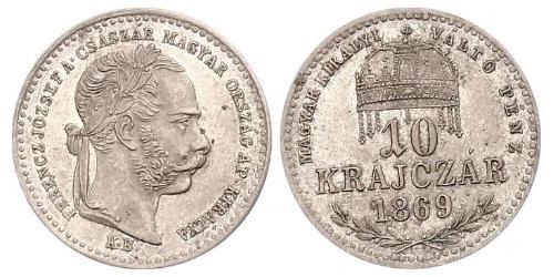 10 Kreuzer Imperio austrohúngaro (1867-1918) / Reino de Hungría (1000-1918) Plata Franz Joseph I (1830 - 1916)