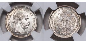 10 Kreuzer Austria-Hungary (1867-1918) Silver Franz Joseph I (1830 - 1916)