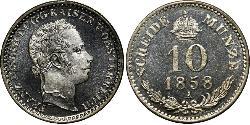 10 Kreuzer Austrian Empire (1804-1867) Silver Franz Joseph I (1830 - 1916)