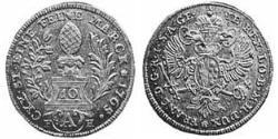 10 Kreuzer Augsburgo (1276 - 1803) Vellón Plata 