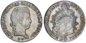 10 Kreuzer Reino de Hungría (1000-1918)  Ferdinand I of Austria (1793 - 1875)