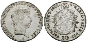 10 Kreuzer 匈牙利王国  Ferdinand I of Austria (1793 - 1875)