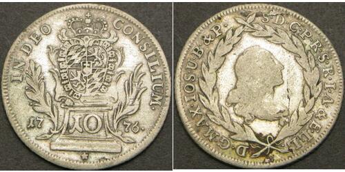 10 Kreuzer Electorate of Bavaria (1623 - 1806) 銀 Maximilian III Joseph, Elector of Bavaria (1727 – 1777)