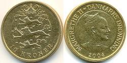 10 Krone Dinamarca Bronce/Aluminio 