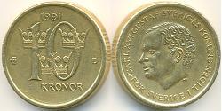 10 Krone Suecia Bronce/Aluminio 