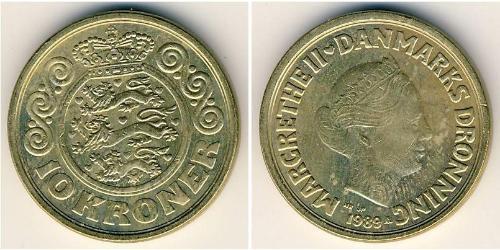 10 Krone Danemark Bronze/Aluminium Marguerite II de Danemark (1940-)