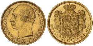 10 Krone Denmark Gold Frederick VIII of Denmark (1843 - 1912)